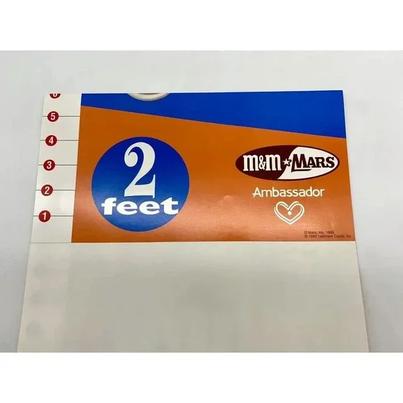 New Vtg M & M'S Mars Candy Characters Wall Growth Chart Five Feet Tall Poster - Picture 4 of 5